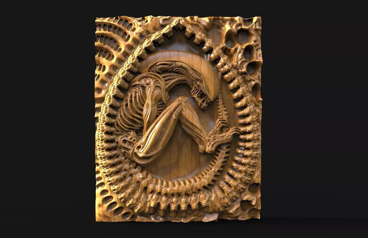 Alien Xenomorph CNC 3D model 3D print model_0