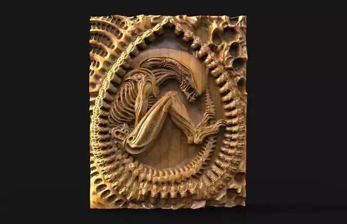 Alien Xenomorph CNC 3D model 3D print model