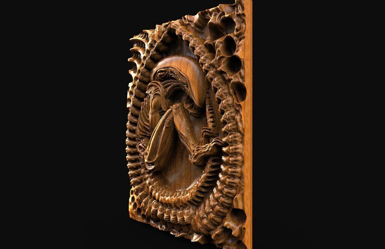 Alien Xenomorph CNC 3D model 3D print model_4