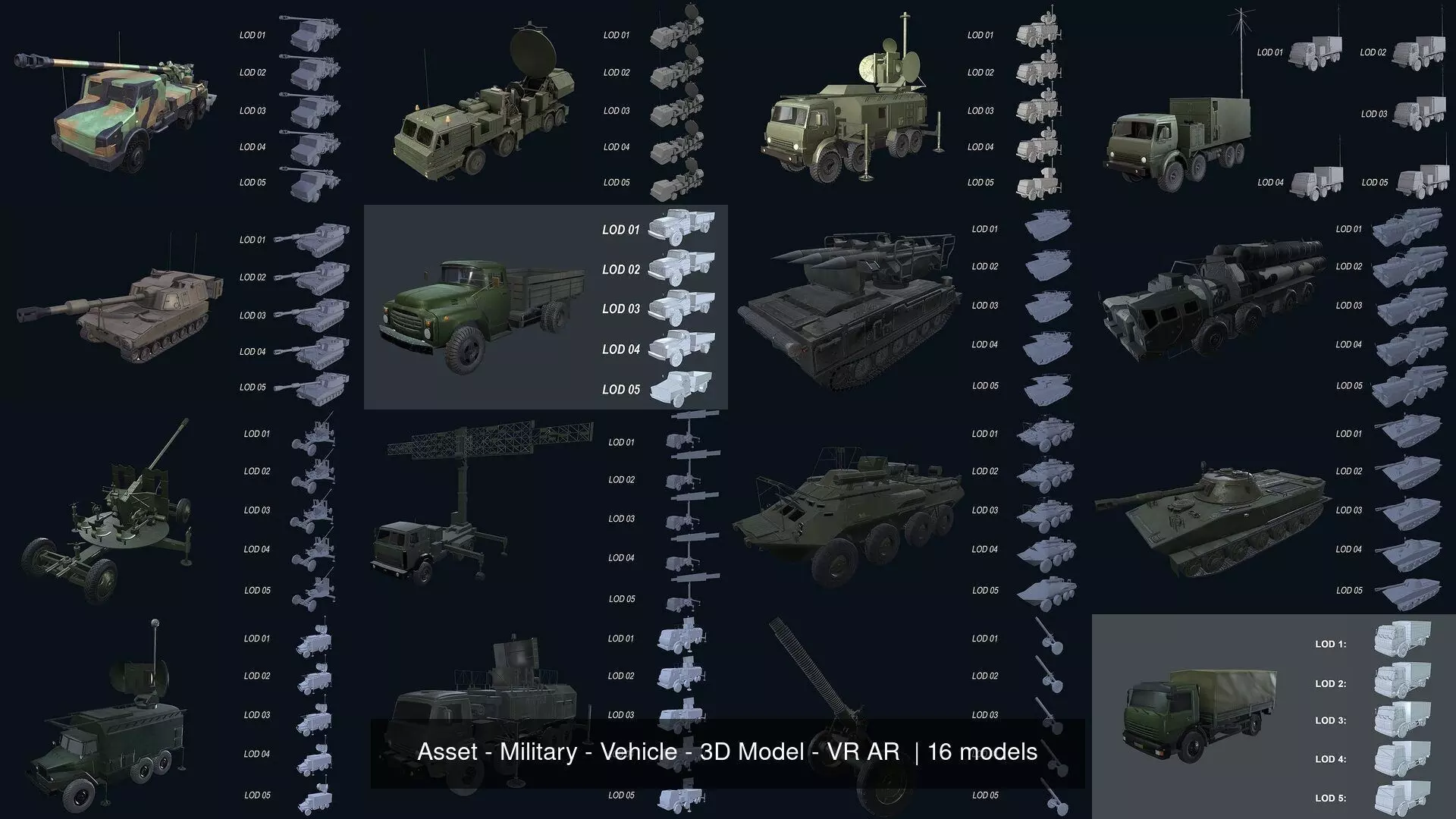 Asset - Military - Vehicle - 3D Model - VR AR  3D Model Collection_0
