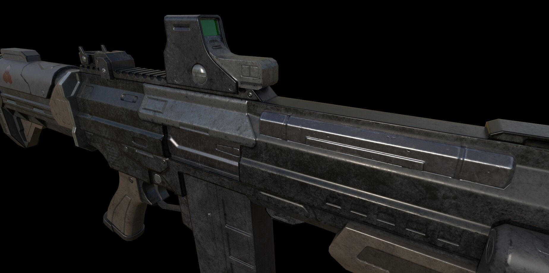 Sci-Fi Shotgun - SGR 12 Low poly model for games Low-poly 3D model_1