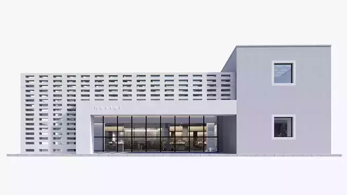 hostel Low-poly 3D model