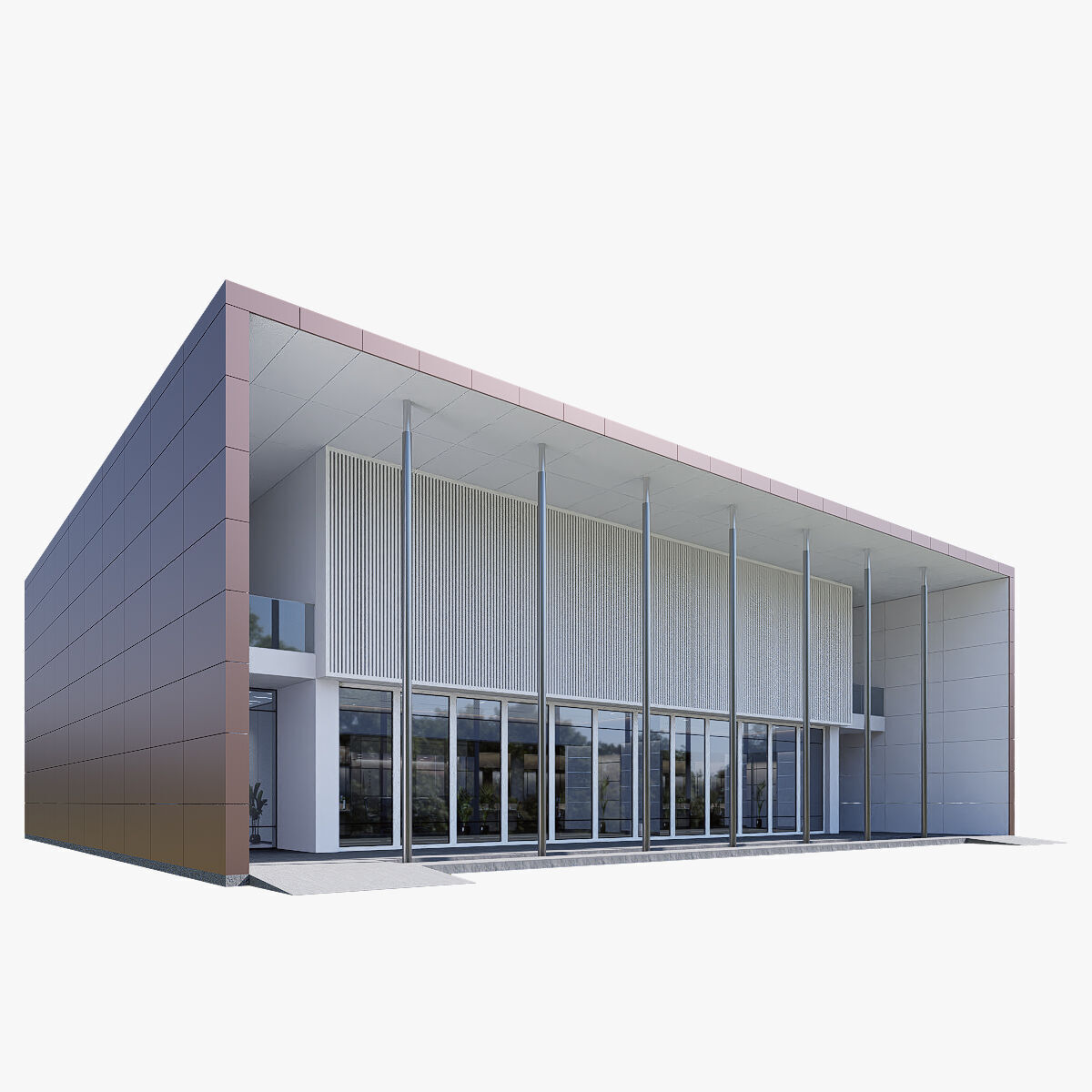 civic building Low-poly 3D model_6