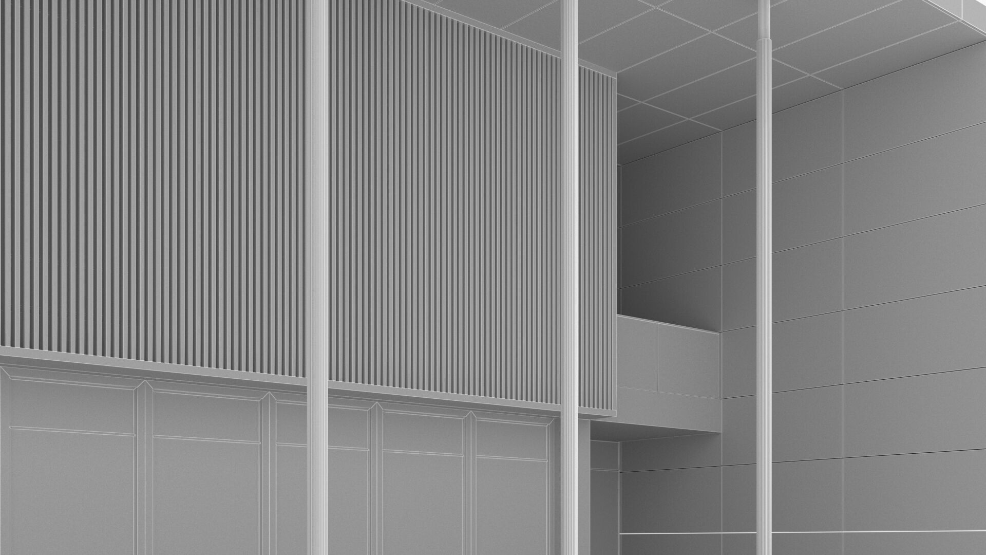 civic building Low-poly 3D model_11