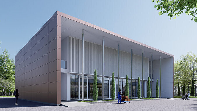 civic building Low-poly 3D model