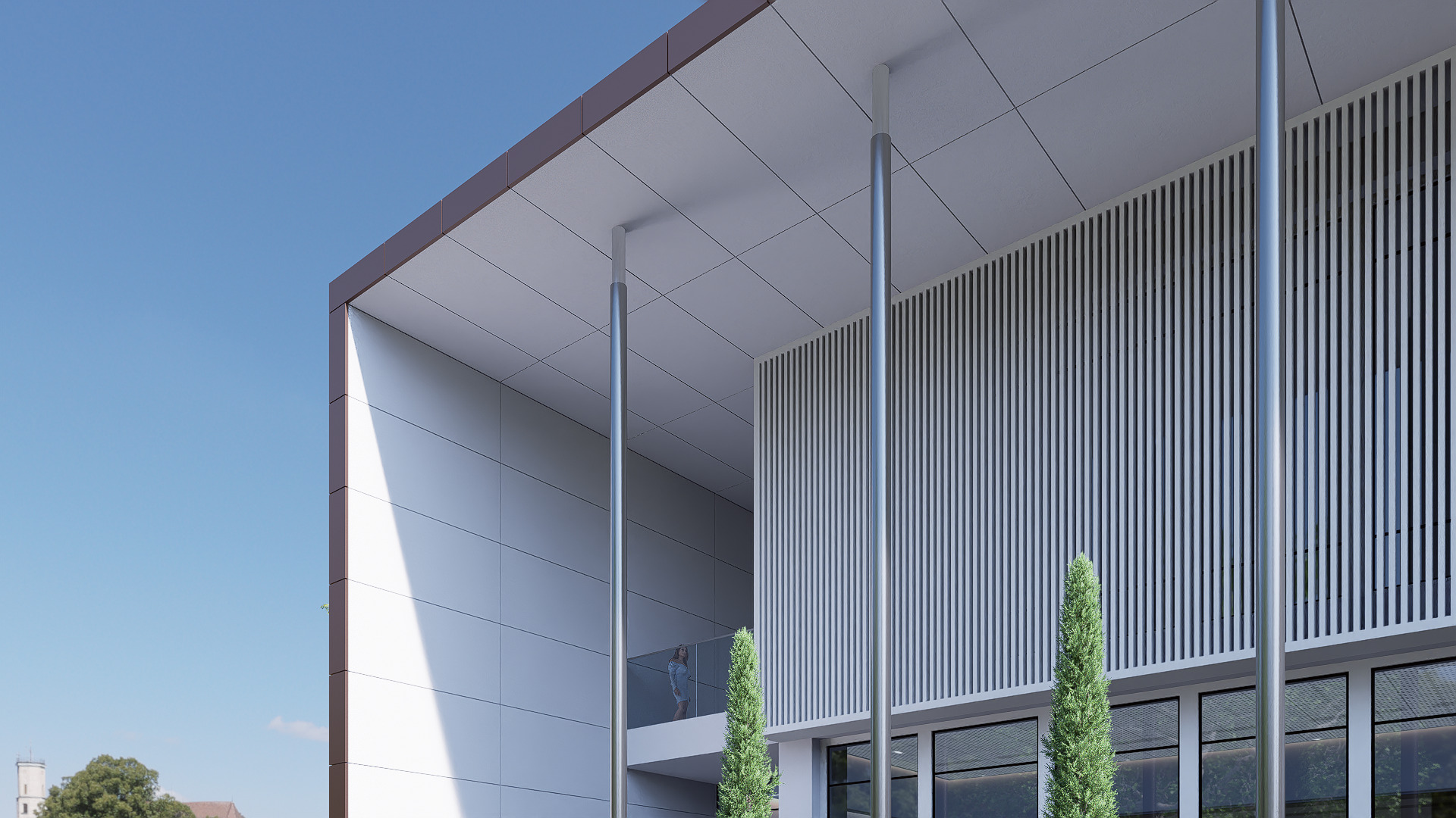 civic building Low-poly 3D model_4