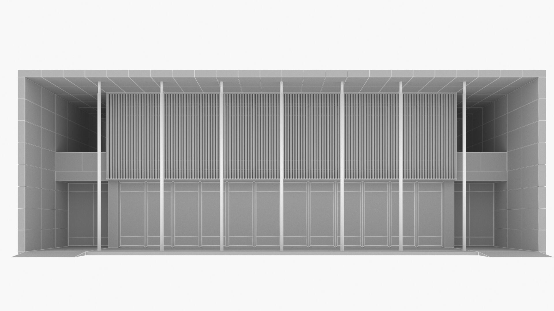 civic building Low-poly 3D model_10