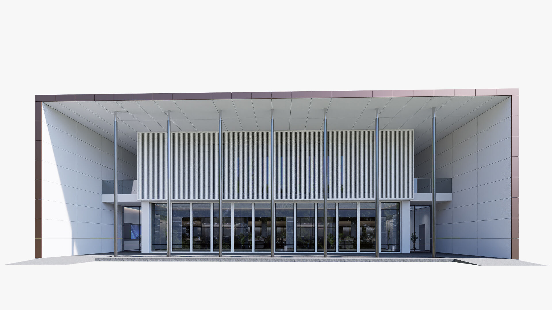 civic building Low-poly 3D model_3