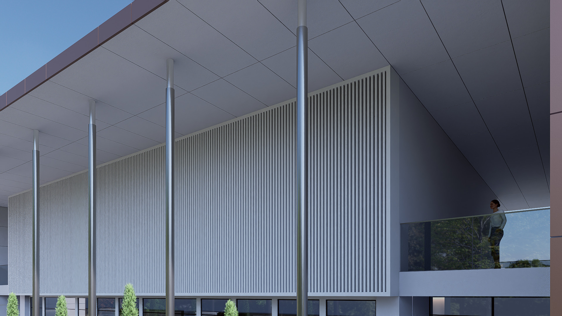 civic building Low-poly 3D model_5