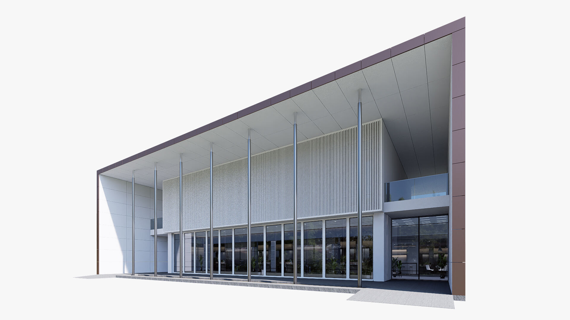 civic building Low-poly 3D model_7