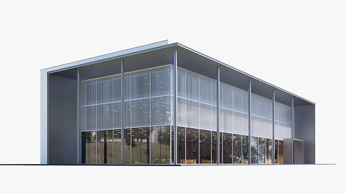 town center building Low-poly 3D model 3
