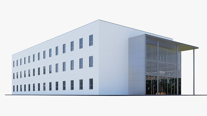 town center building Low-poly 3D model 6