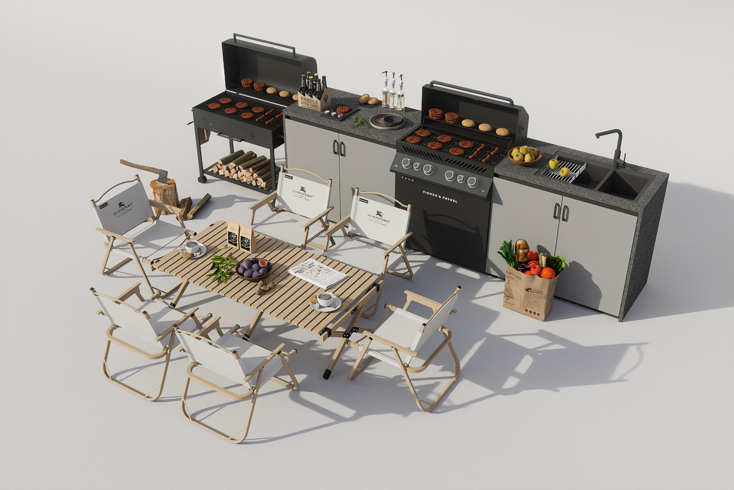 Barbecue grill 3D model 3D model_2