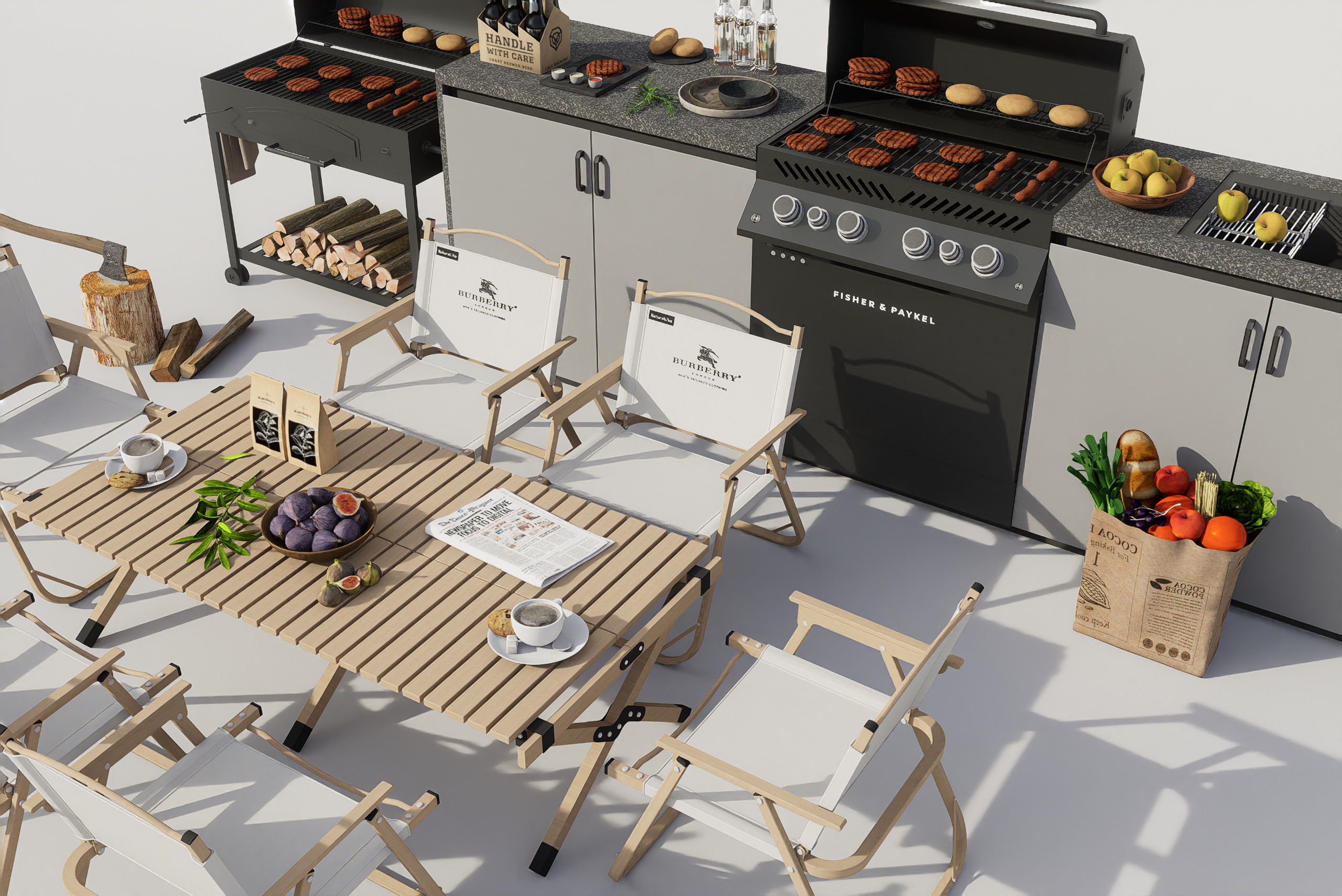 Barbecue grill 3D model 3D model_3