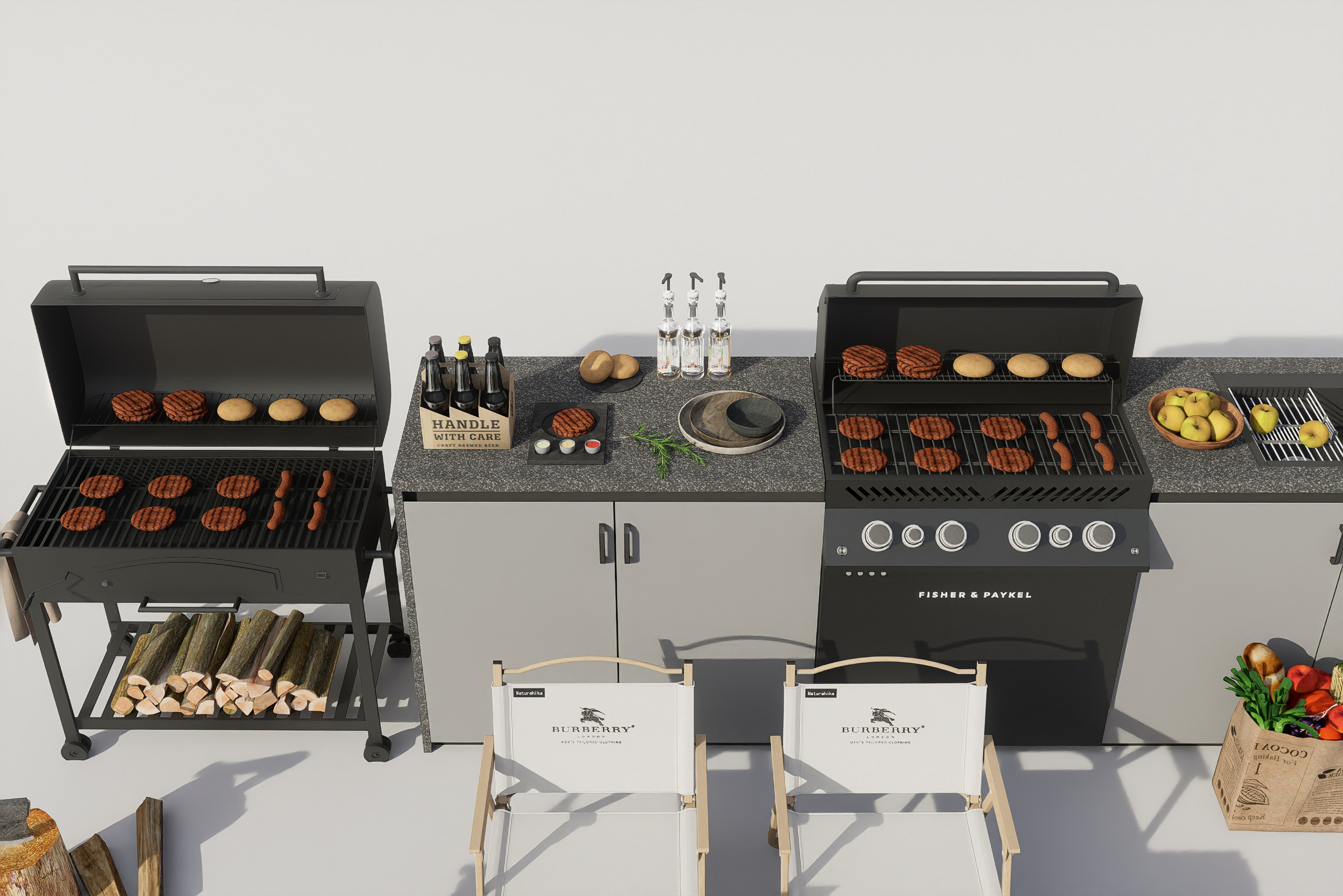 Barbecue grill 3D model 3D model_4