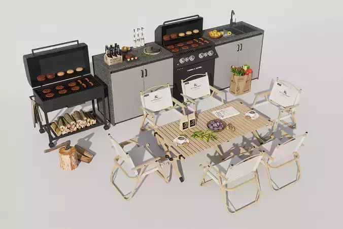 Barbecue grill 3D model 3D model