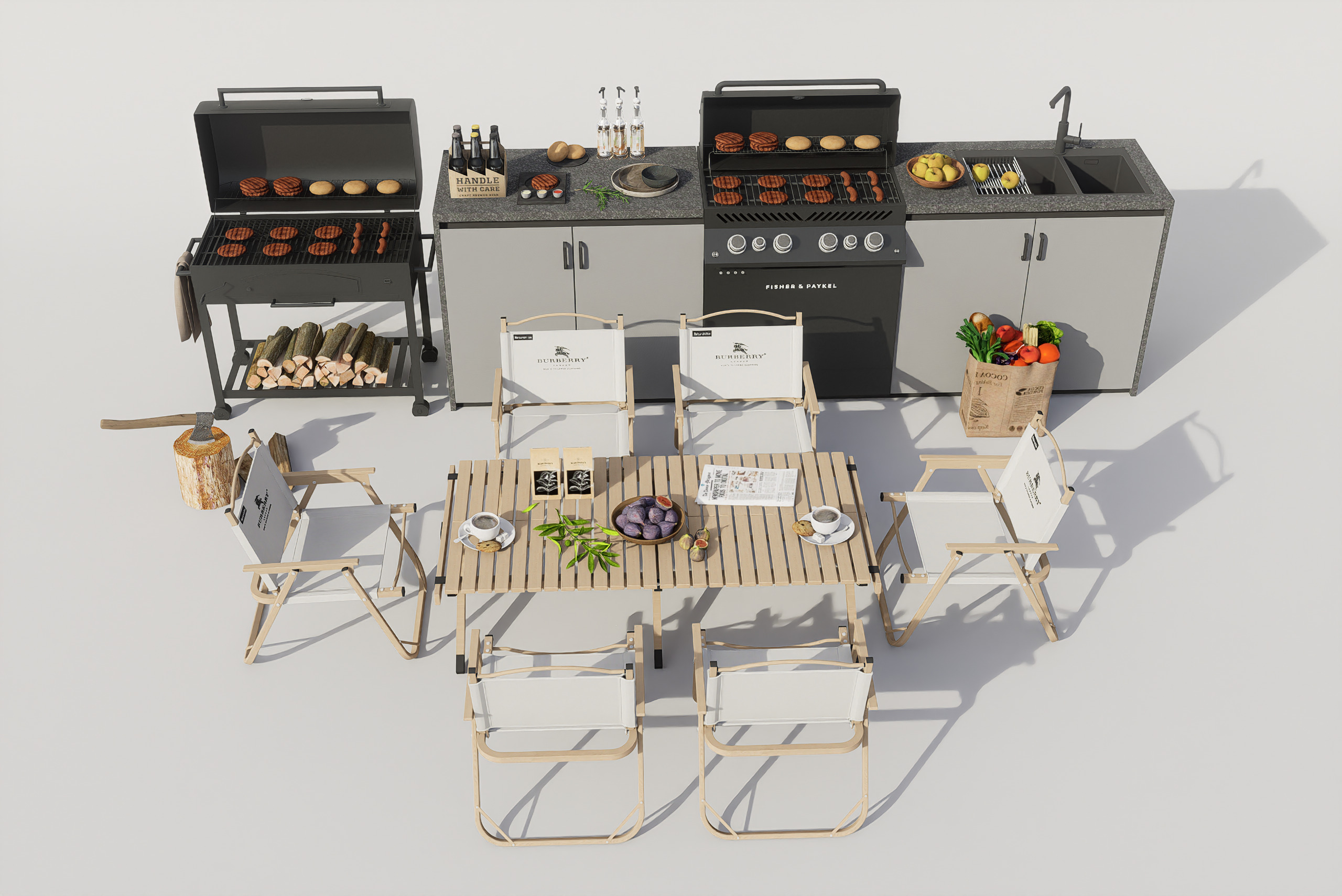 Barbecue grill 3D model 3D model_1