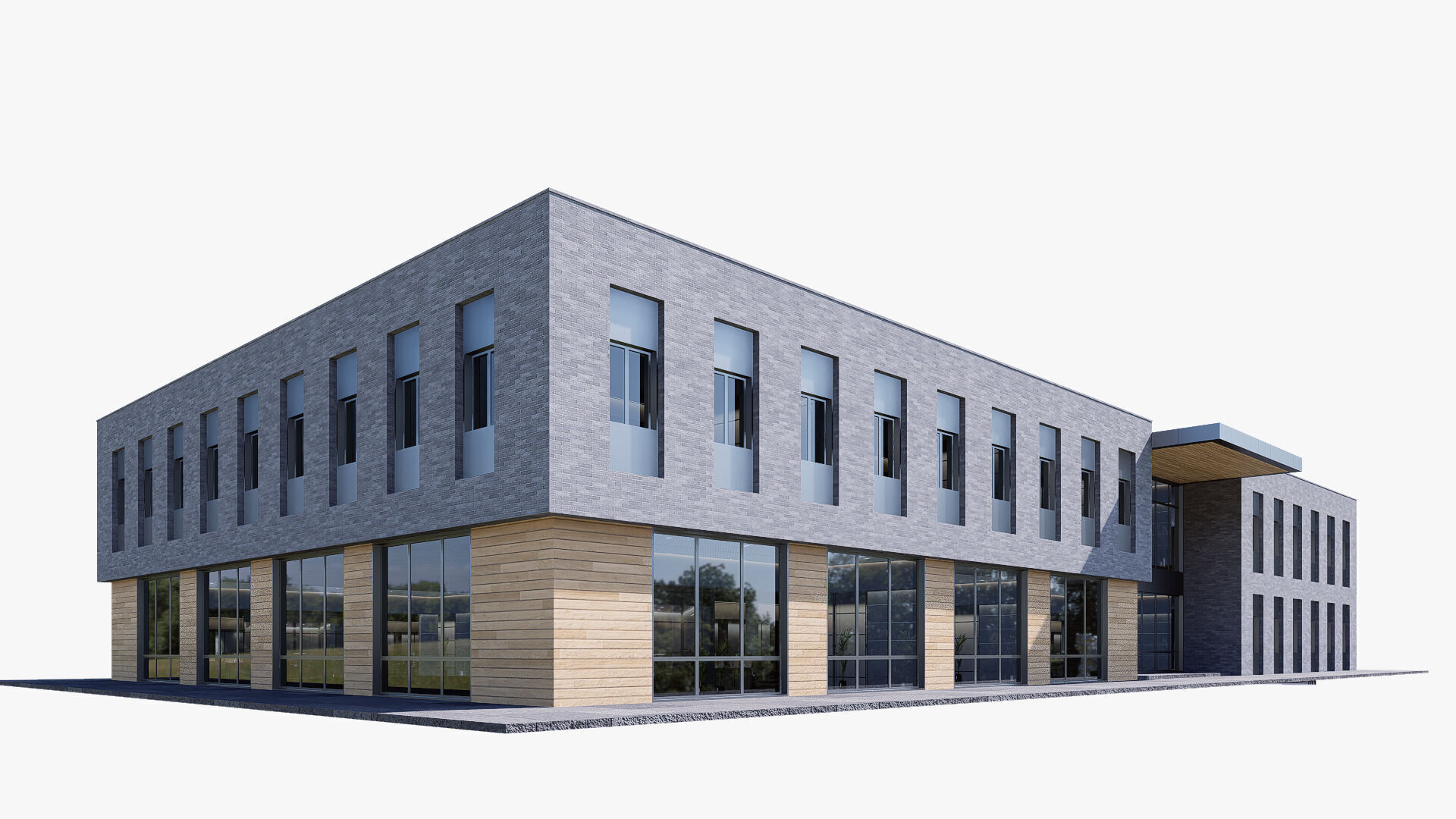 civic building Low-poly 3D model_6