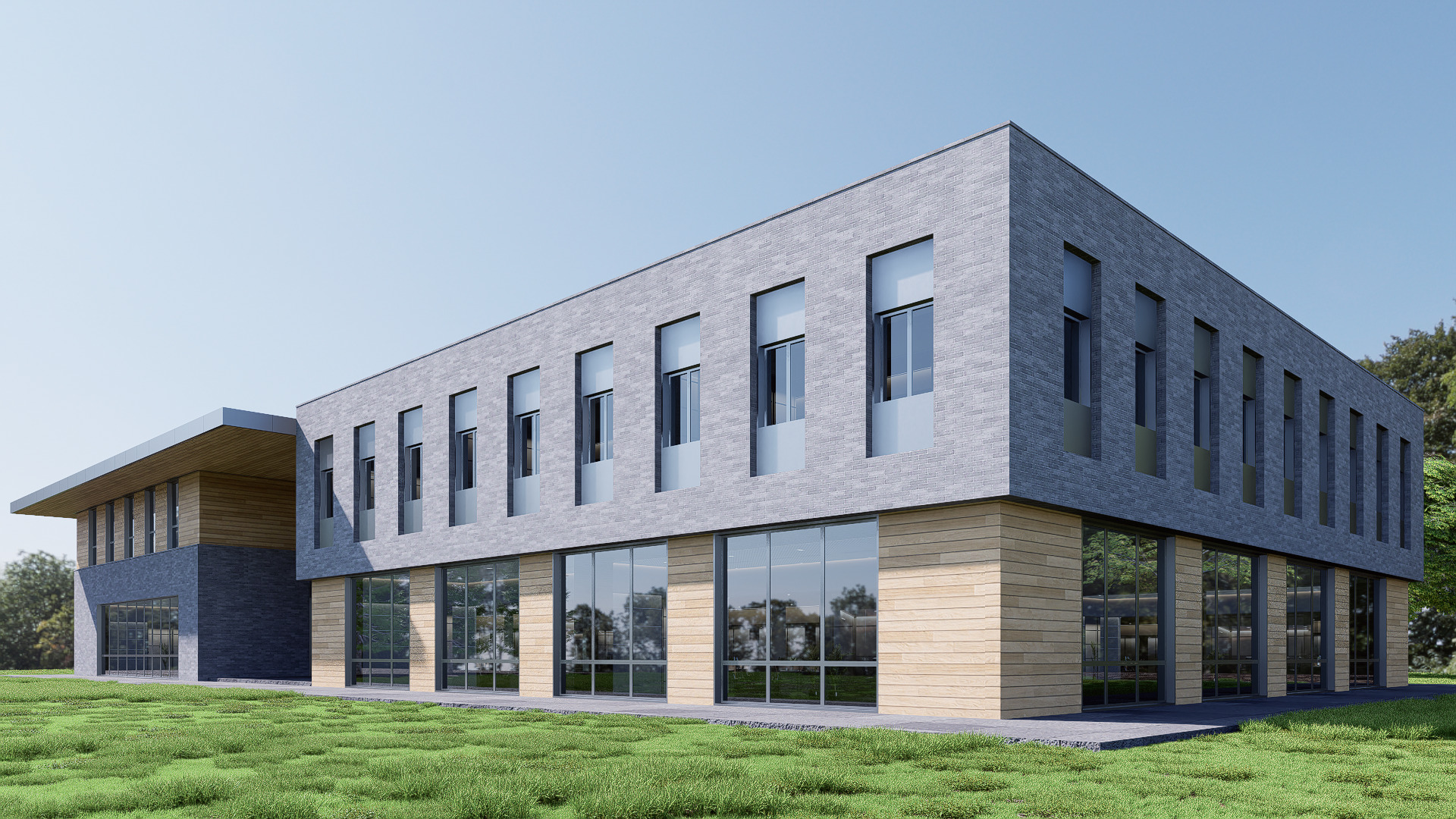 civic building Low-poly 3D model_7