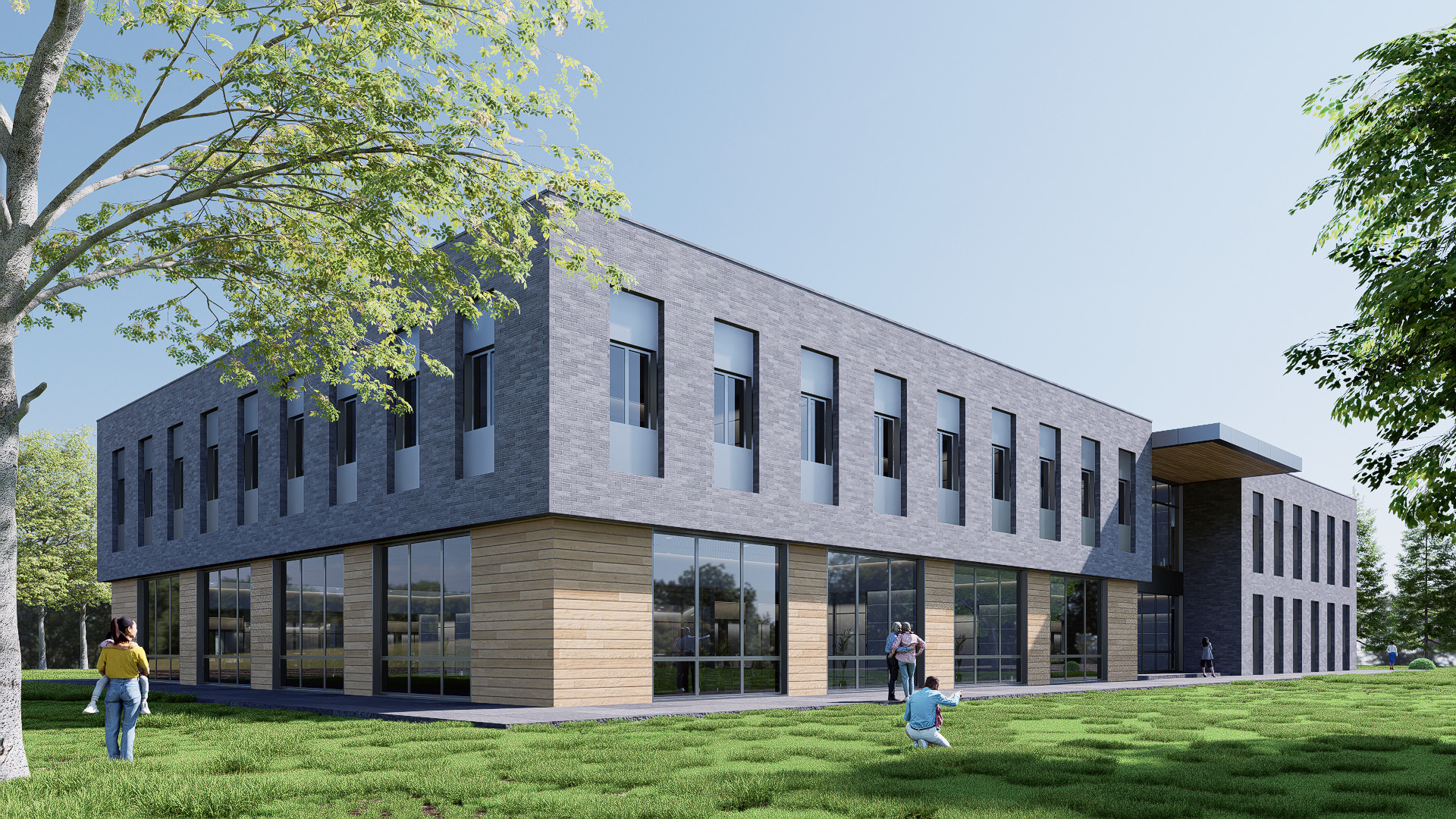 civic building Low-poly 3D model_3