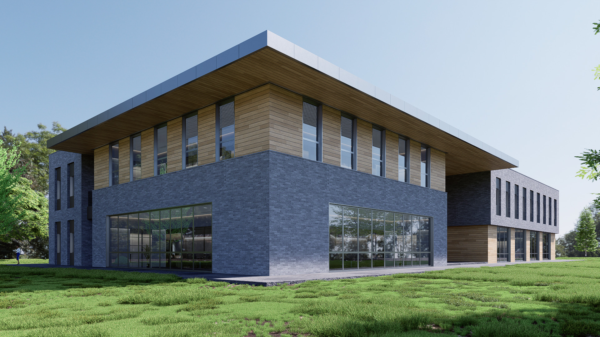 civic building Low-poly 3D model_8