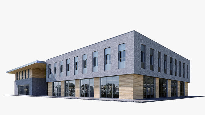 civic building Low-poly 3D model