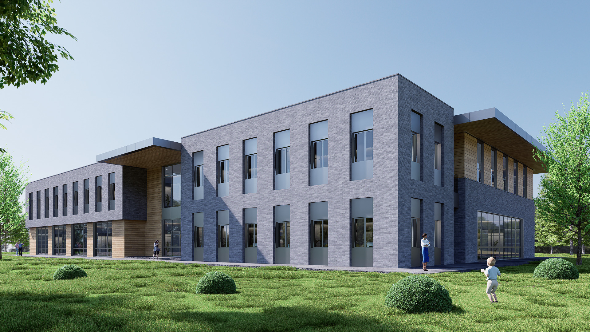 civic building Low-poly 3D model_5