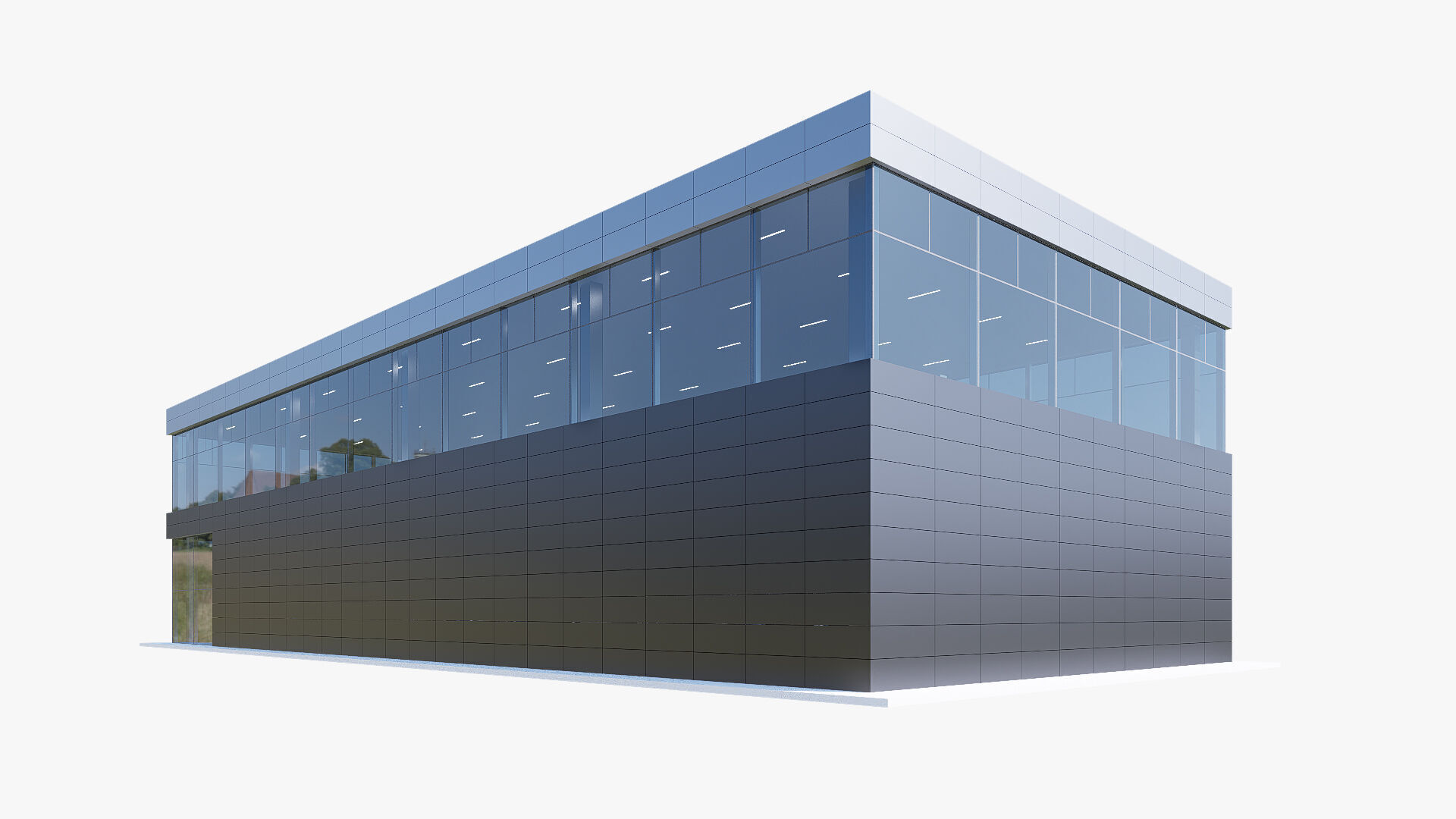 car dealership Low-poly 3D model_4