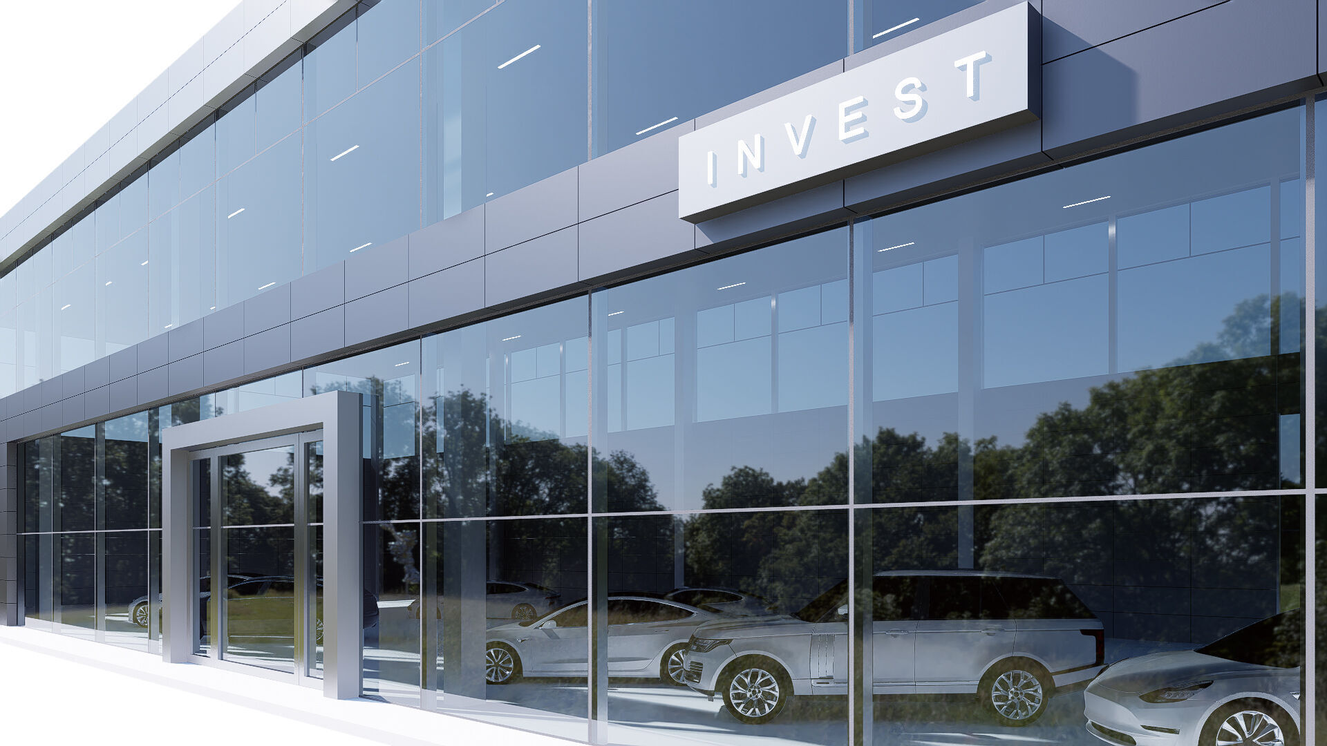 car dealership Low-poly 3D model_2