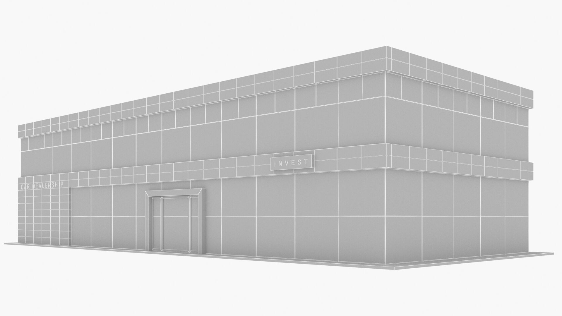car dealership Low-poly 3D model_8