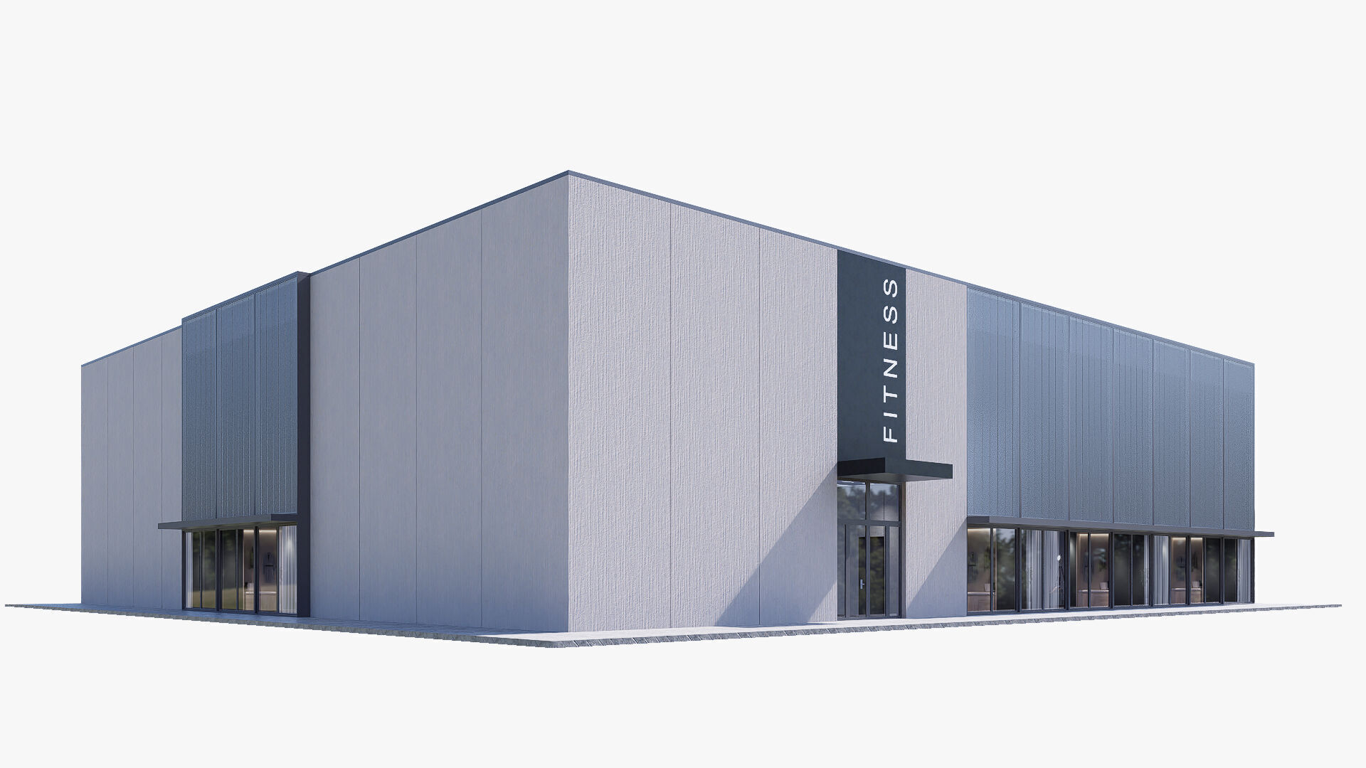 fitness gym Low-poly 3D model_3