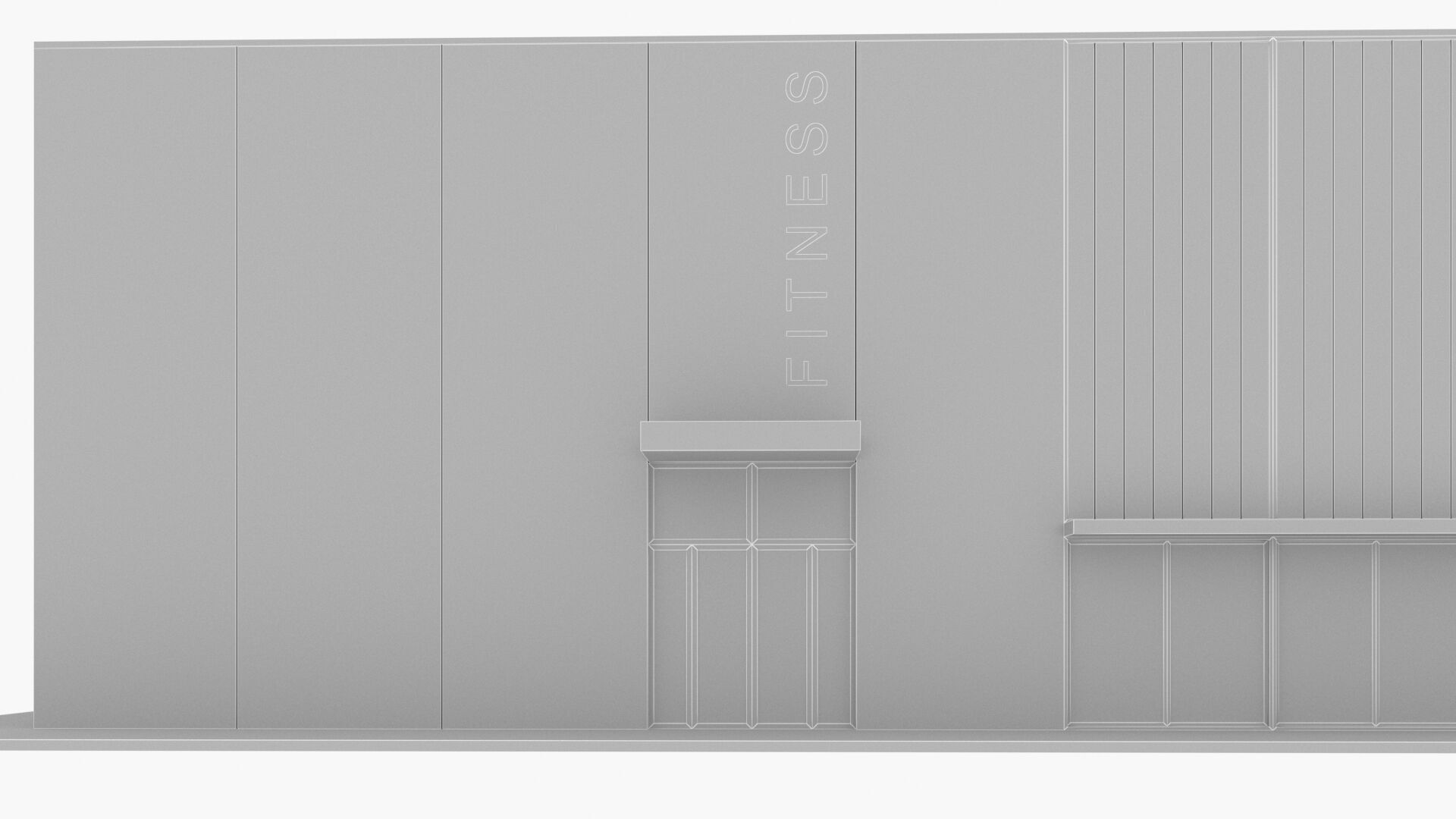 fitness gym Low-poly 3D model_10