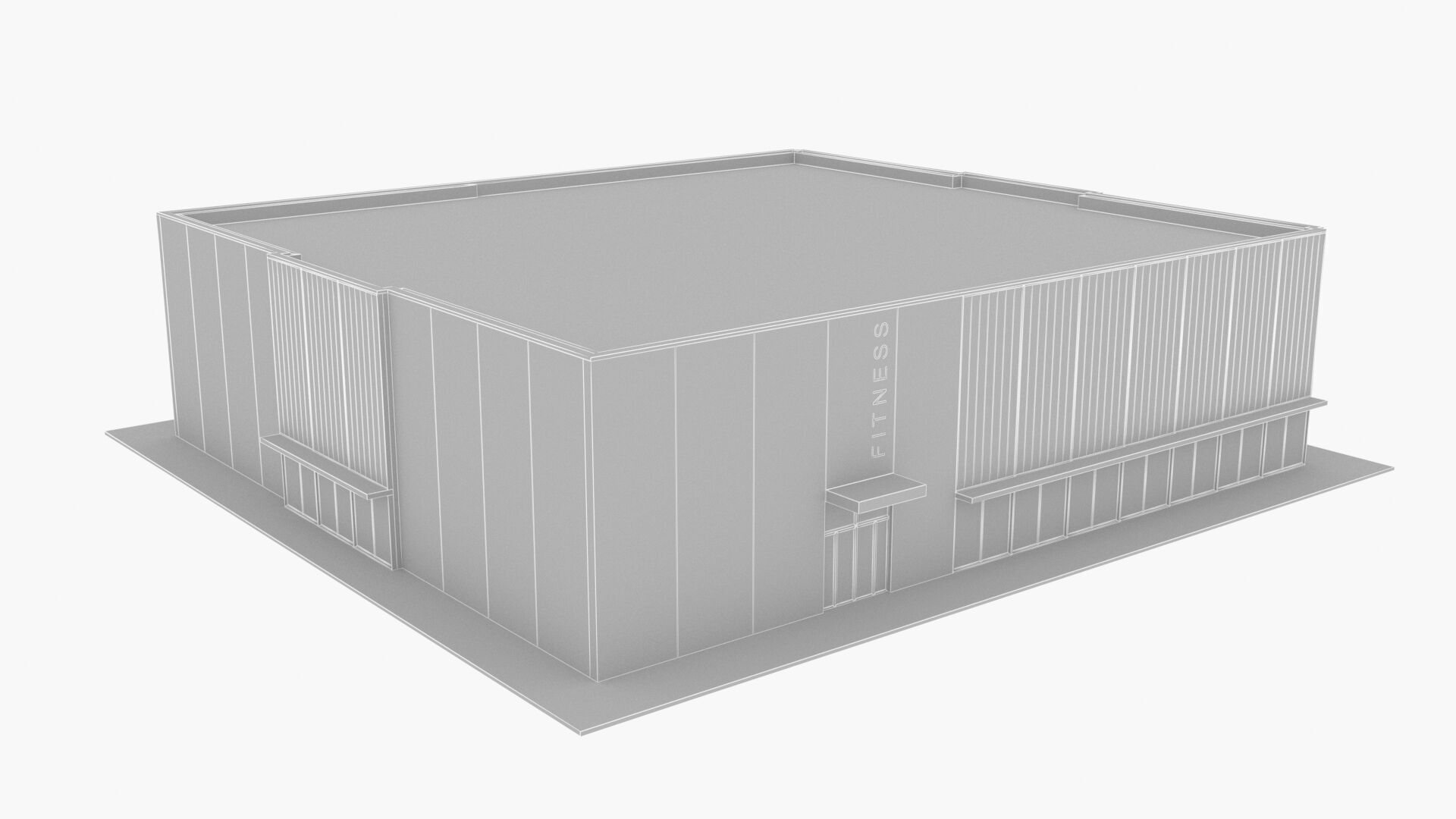 fitness gym Low-poly 3D model_9