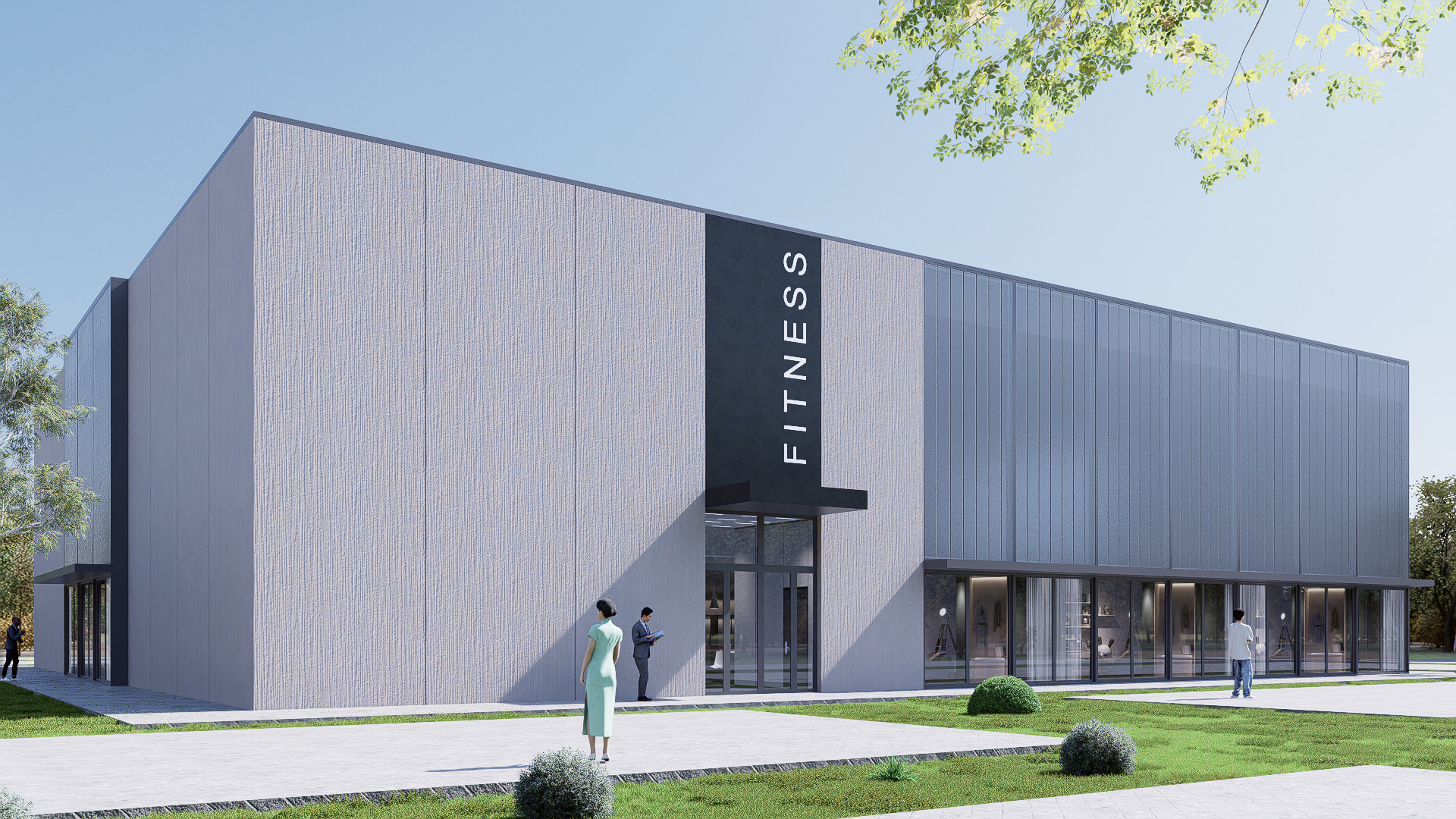 fitness gym Low-poly 3D model_2