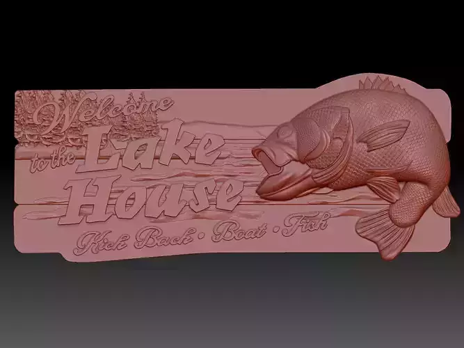 Welcome Lake Sign 3D print model