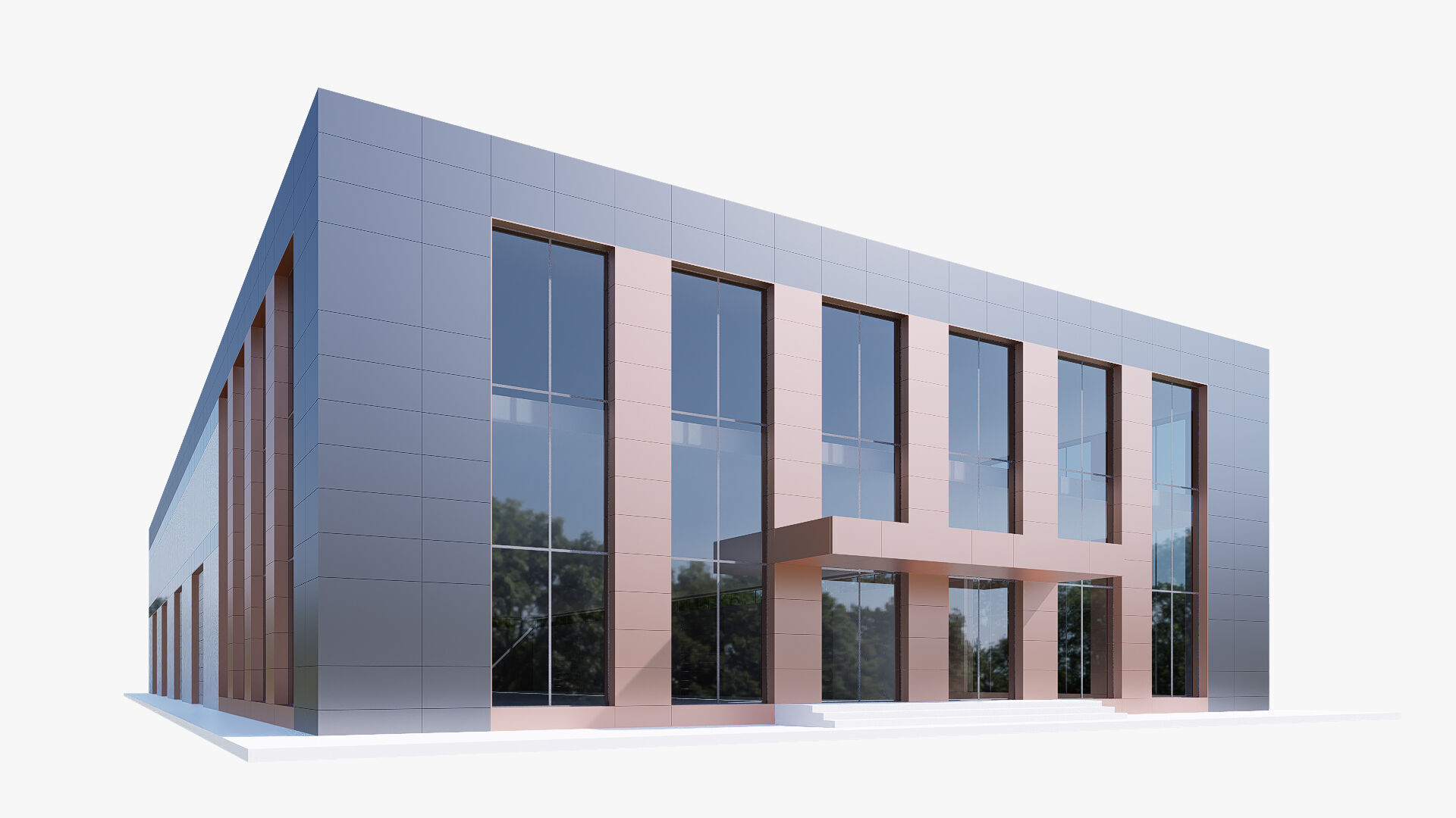 industrial warehouse Low-poly 3D model_4