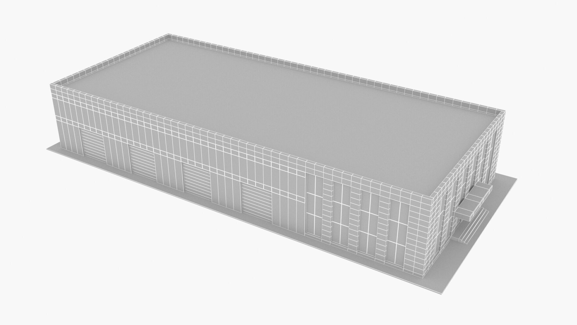 industrial warehouse Low-poly 3D model_9