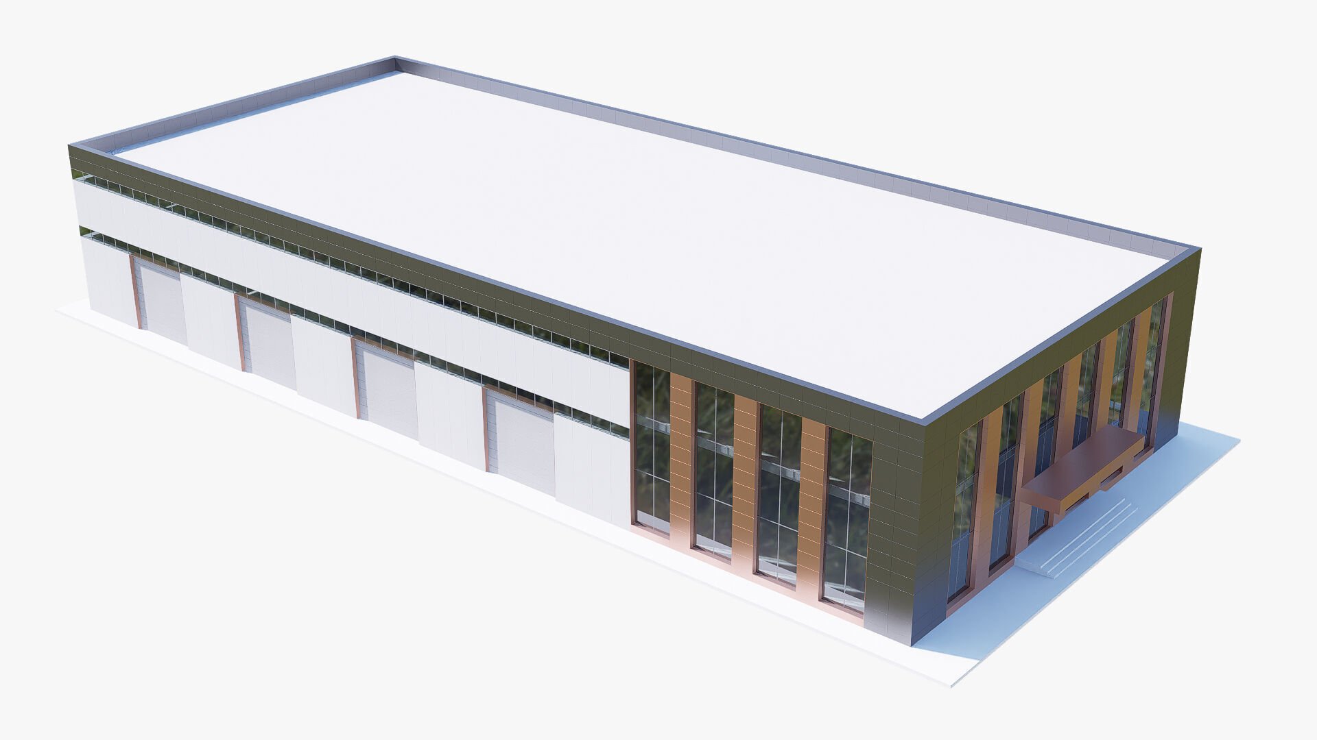 industrial warehouse Low-poly 3D model_2