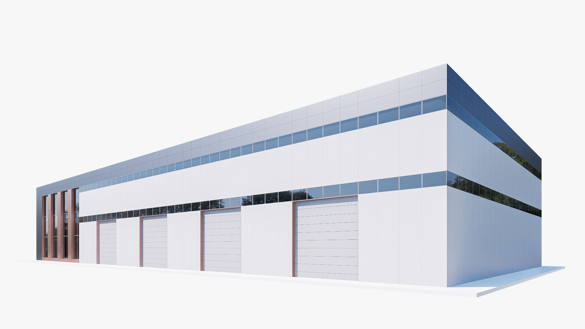 industrial warehouse Low-poly 3D model_6
