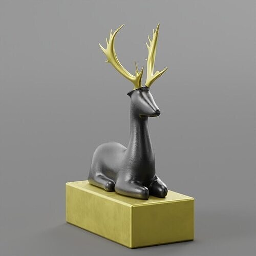 Abstract Deer Sculpture 3D model