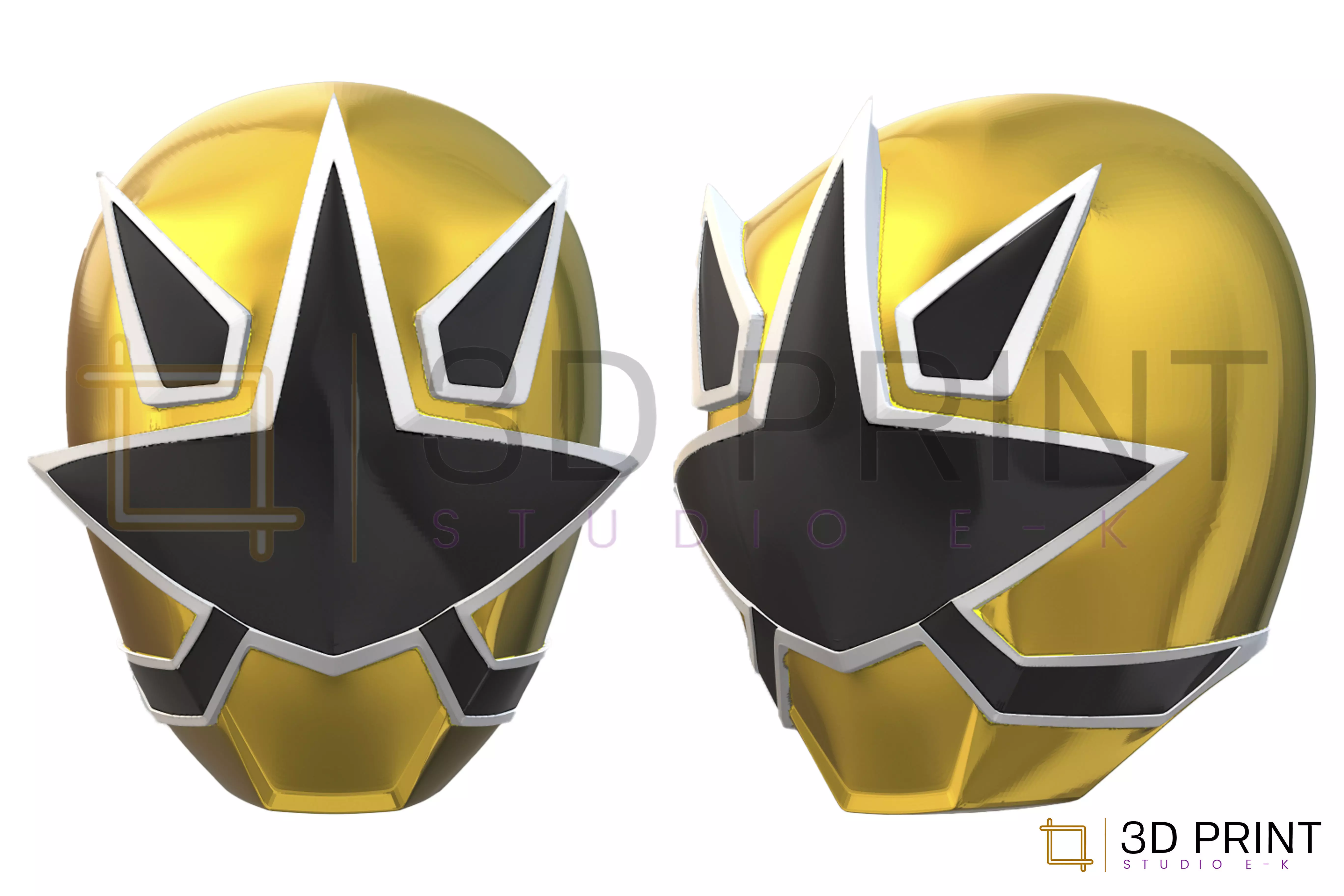 Power Rangers Samurai Gold Ranger helmet 3D print model_0