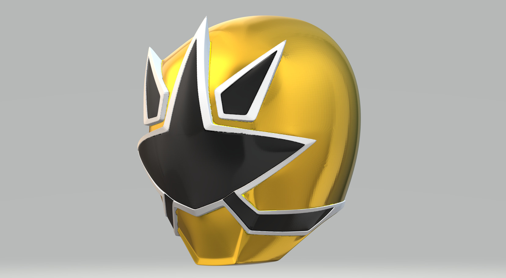 Power Rangers Samurai Gold Ranger helmet 3D print model_3