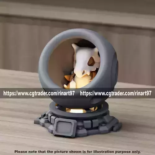 cubone in healing machine pods 3D print model
