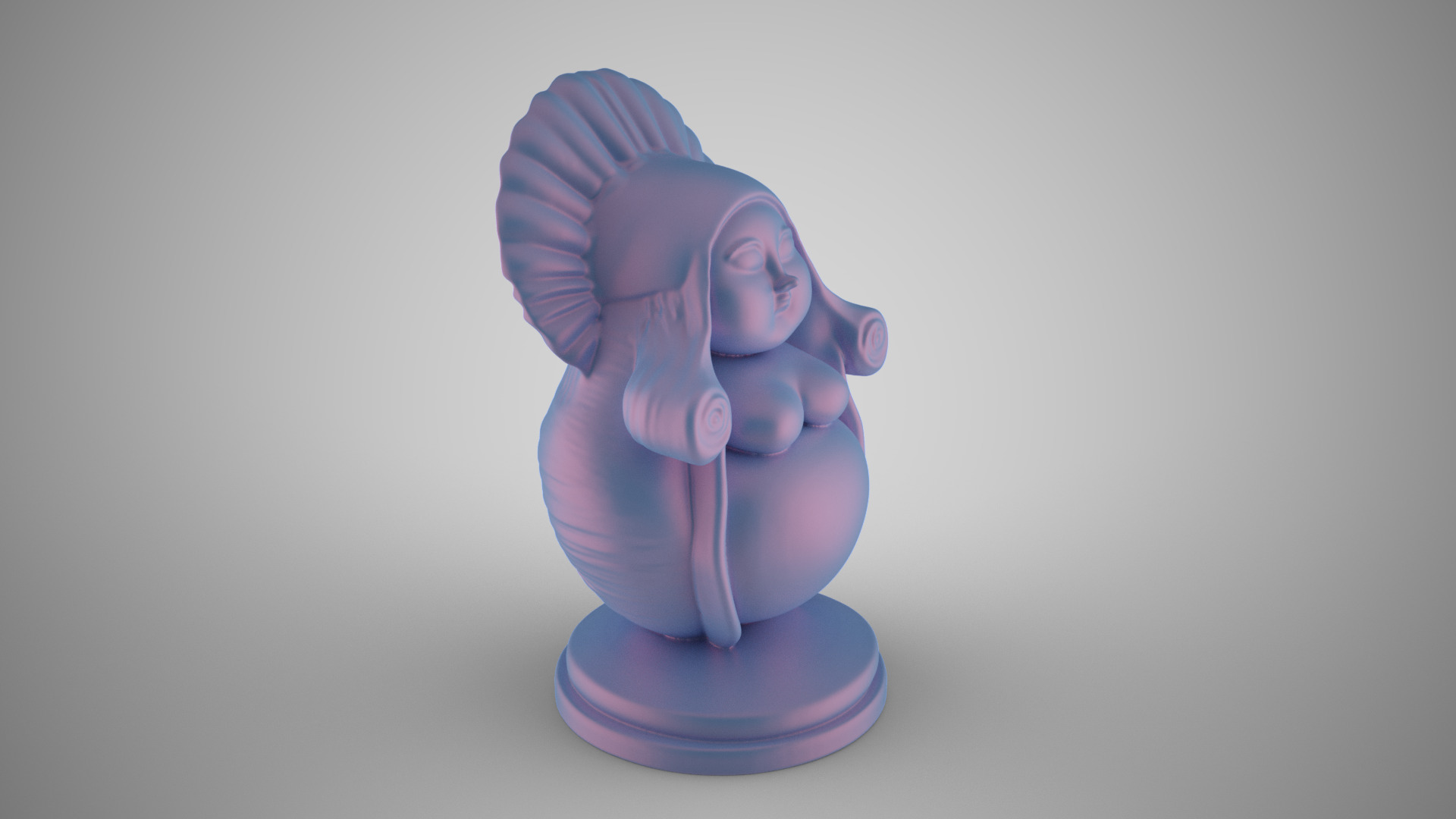 Abstract Seashell Woman 3D print model_1
