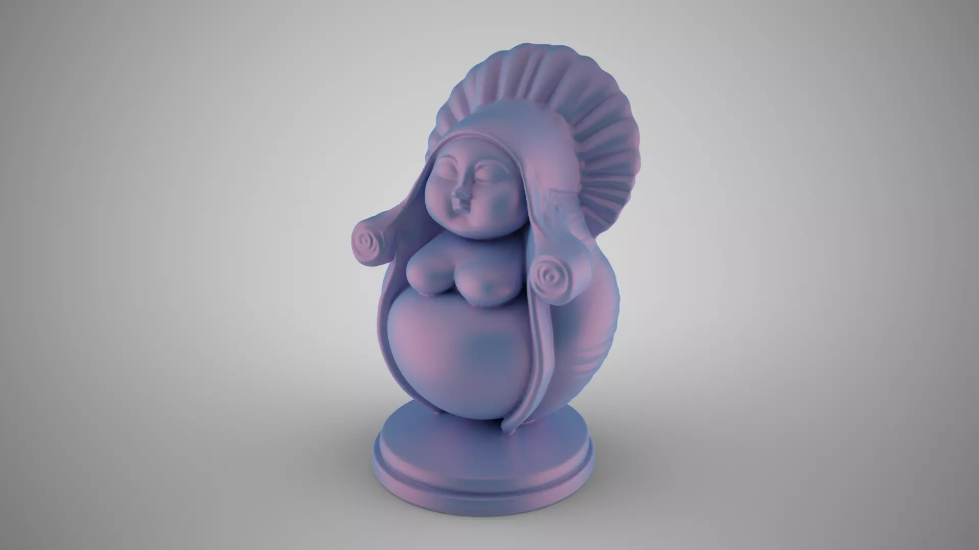 Abstract Seashell Woman 3D print model_0