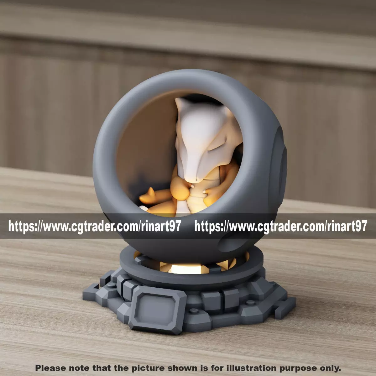Marowak in healing machine pods from pokemon 3D print model_0
