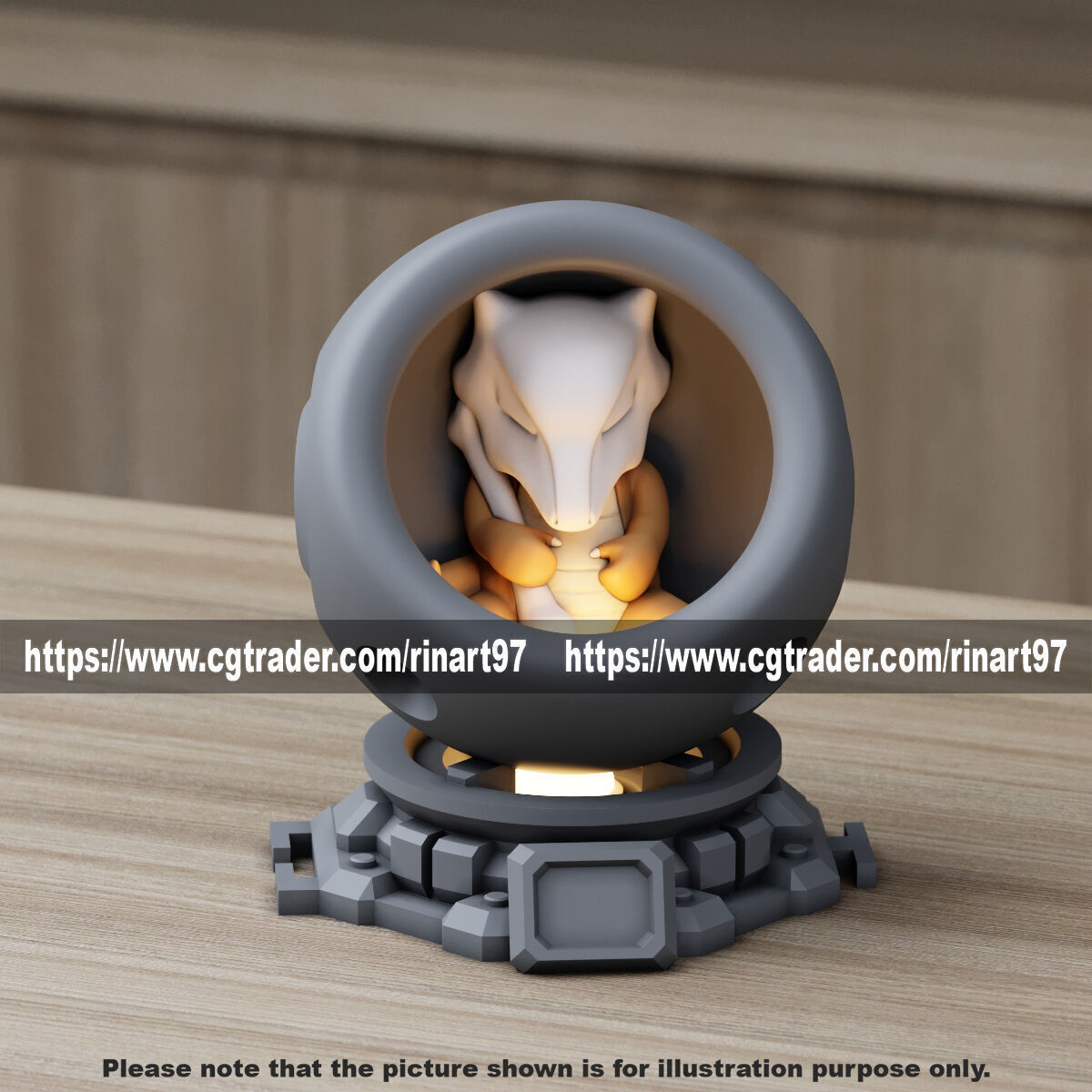 Marowak in healing machine pods from pokemon 3D print model_1