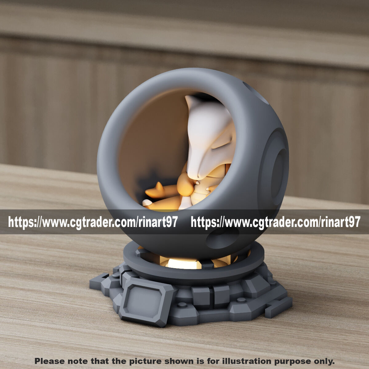 Marowak in healing machine pods from pokemon 3D print model_7