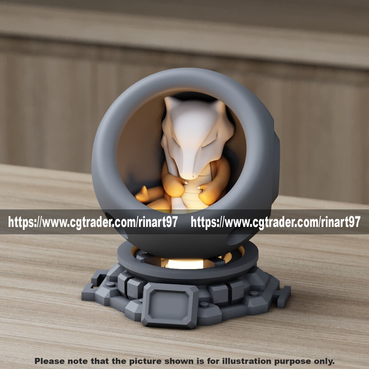 Marowak in healing machine pods from pokemon 3D print model_2