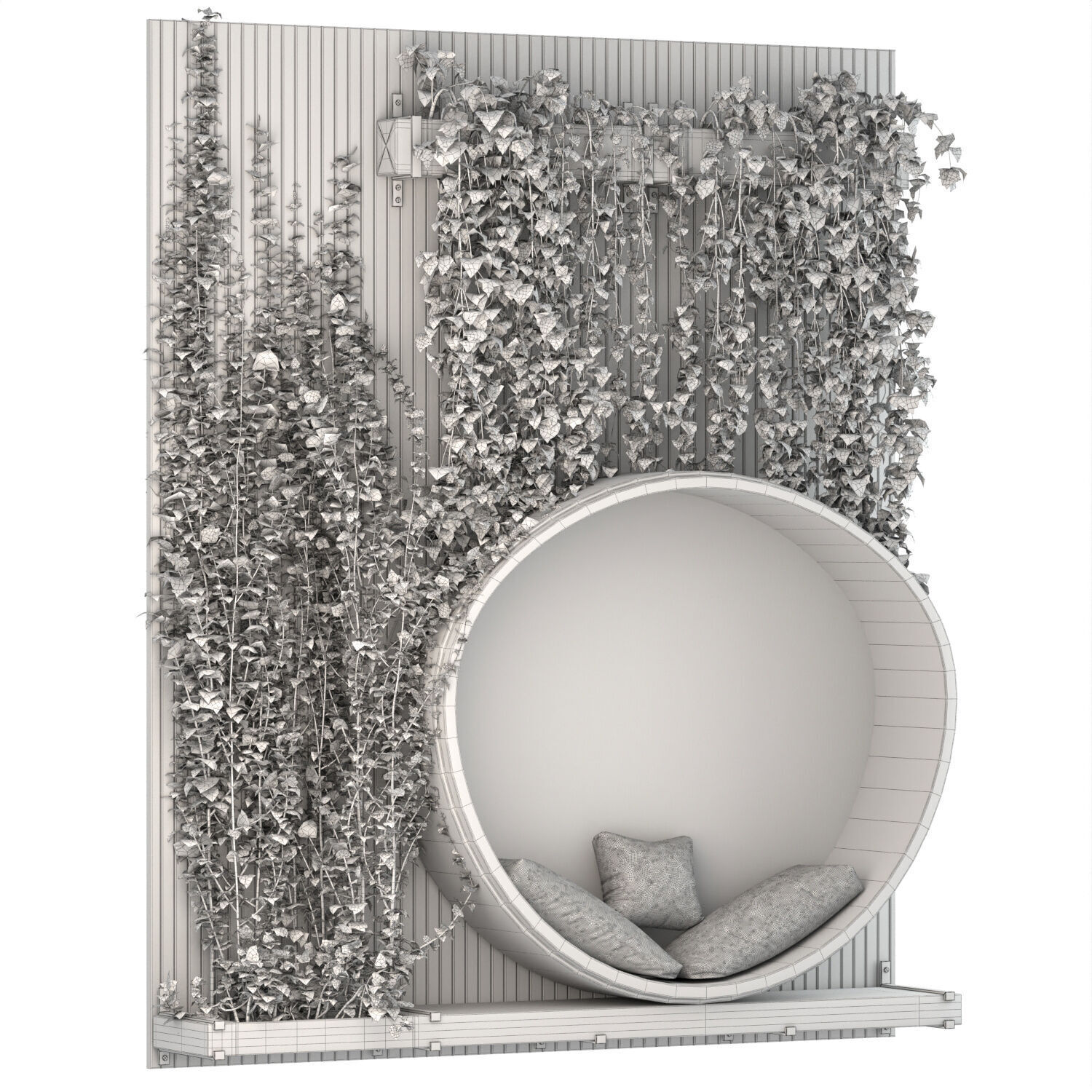 Boho Wall Plant Furniture 02 3D model_3